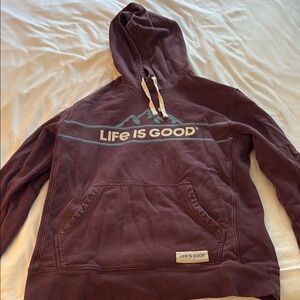 Life is Good Men's Maroon Hoodie